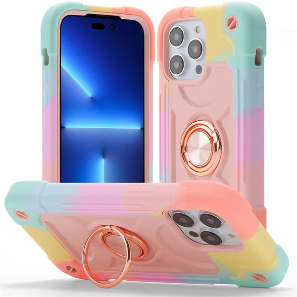 Shockproof Rugged Case Compatible with Iphone 16 Pro with 360 Swivel Ring Stand