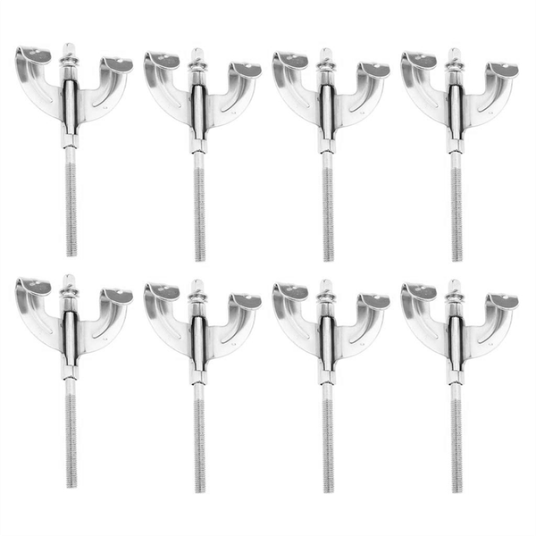 8 Pieces Bass Drum Claw Hook With Screws And Tension Rods