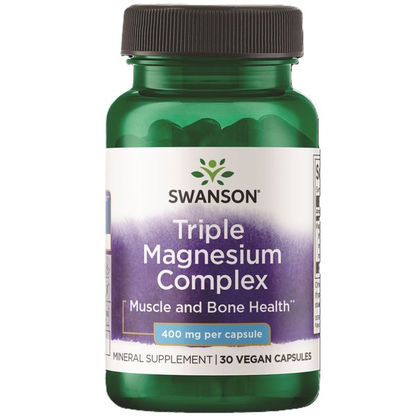 Swanson Triple Magnesium Complex, 400 mg - 30 Vegan Capsules