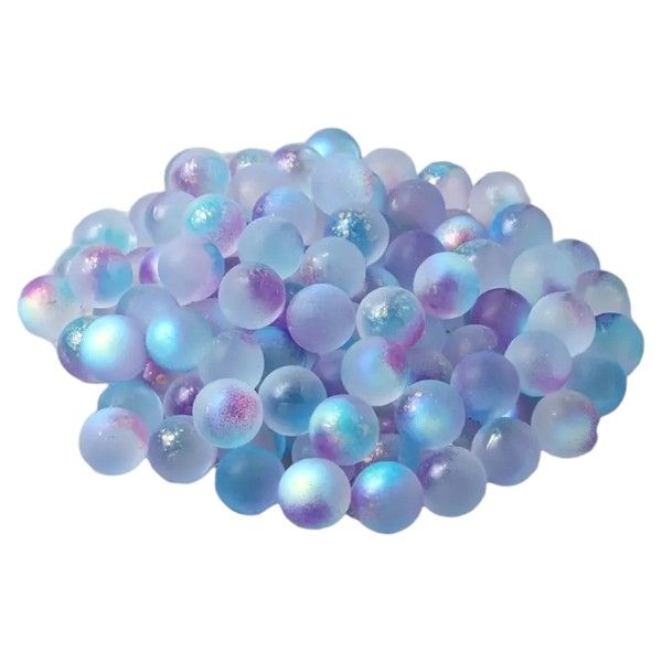 50 Piece - Frosted Glass Beads For Fish Tank &amp; Home Décor - Multi-Color