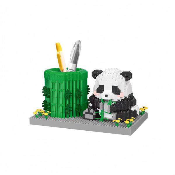 Panda Pen Holder Miniature Building Block Toy 900+ Pieces Assemble Your Own