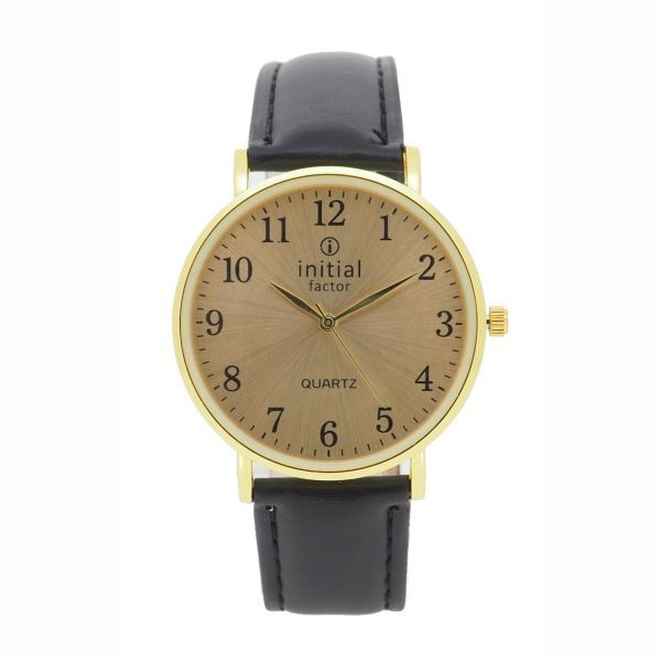 Initial Gents Pu Leather Strap Watch 3107G-2 Silver