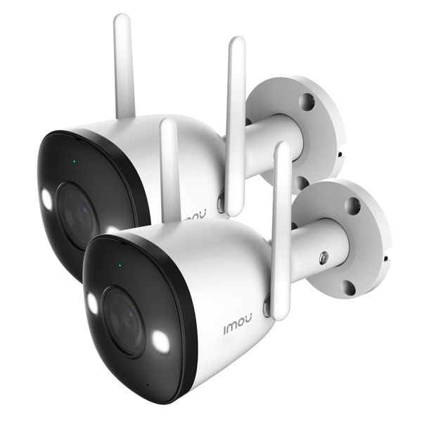 IMOU Bullet 2E 2K (3MP) Outdoor Smart Colour Wi-Fi Security Camera TwinPack