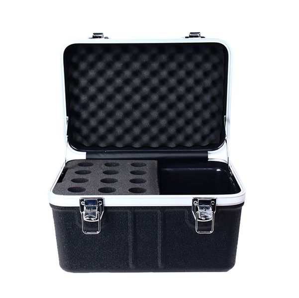 Prorak Deluxe Abs Microphone Storage Case - 12 Mic Holder
