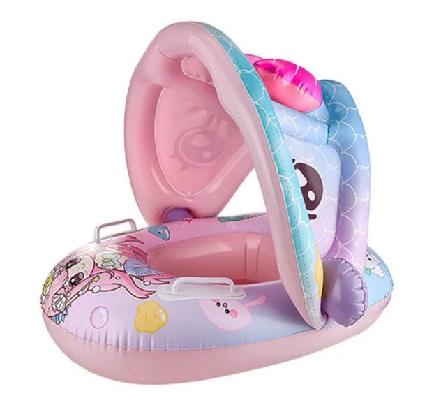 Kids Inflatable Pool Float With Canopy And Handles