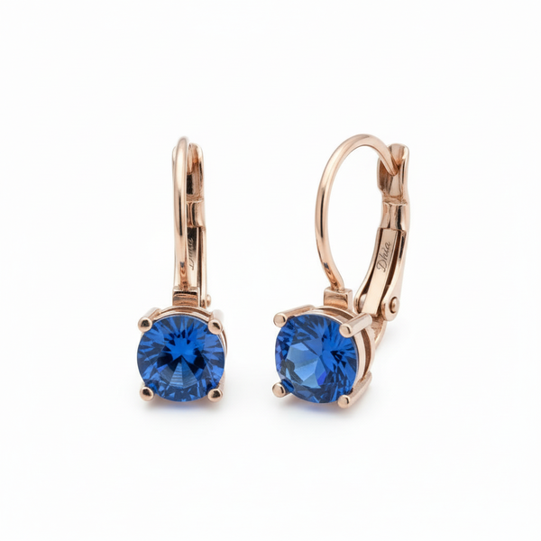 Dhia Elegant Drop Earrings Blue- Embellished with Swarovski Crystals