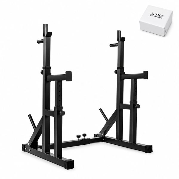 The Legends Adjustable Squat Rack &amp; Bench Press Stand 300kg max + Gym Chalk
