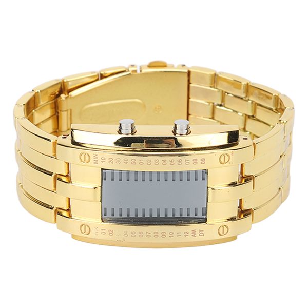 Men's LED Watch Gold Binary