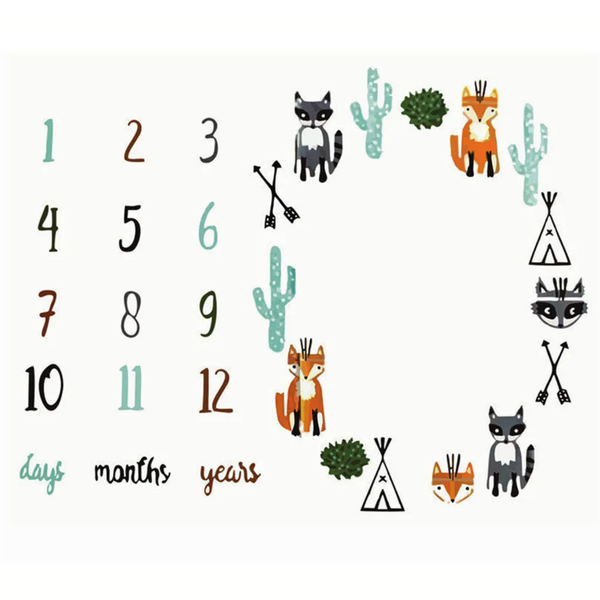 Baby Fox &amp; Forest Milestone Blanket
