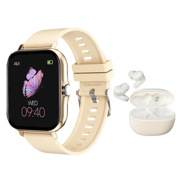 Golden Perfect Women's Smartwatch &amp; Earbuds - Dreamy Pink Gift Set