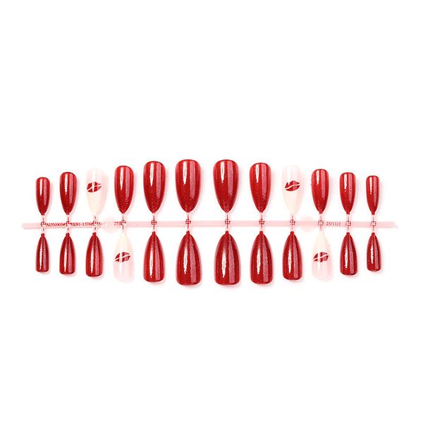 24-Piece Sweet and Cool Burgundy Lip Art Set, Contrasting