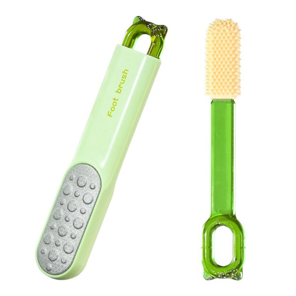 2Piece Double-Sided Stainless Steel Foot Callus Remover &amp; Brush For Feet