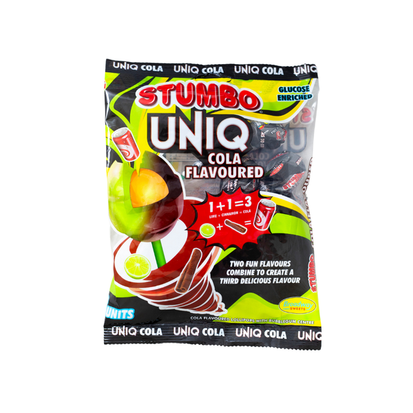 Stumbo UNIQ Flavoured Lollipops Cola, Blackberry, Pear 48 Lollipops