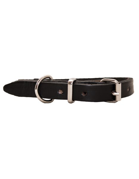Luvsa PBR13 Veg Tanned Leather Dog Collar Nat Rivet - 1.3x35cm
