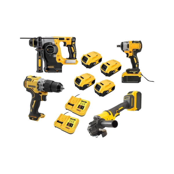 5-Piece Power Tool Set: Drill, Saw, Angle Grinder, Hammer, Brushless Design