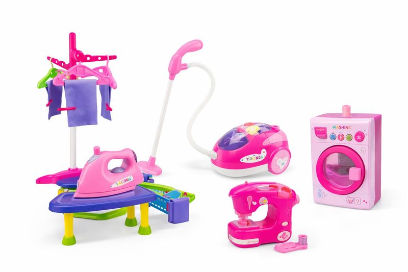 Family Assemble Pretend Play Cleaning &amp; Laundry Set - Kids Household Role