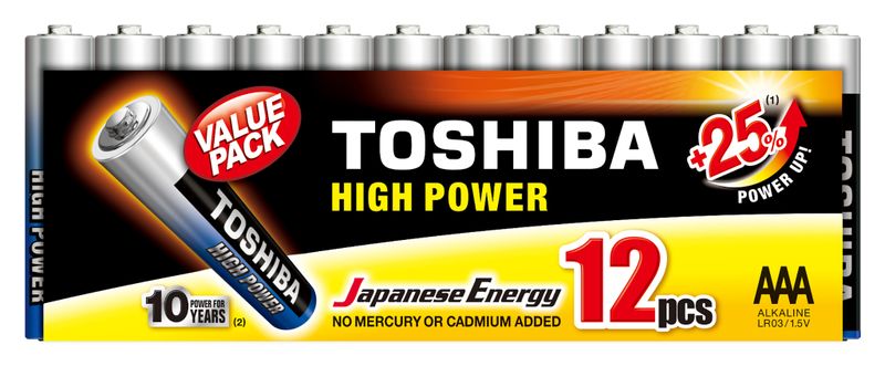 Toshiba High Power AAA Multi-Pack - 12