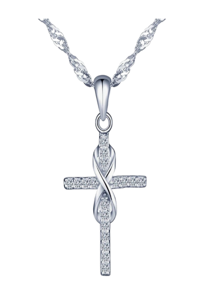 S925 Infinity Cross Necklace Sterling Silver