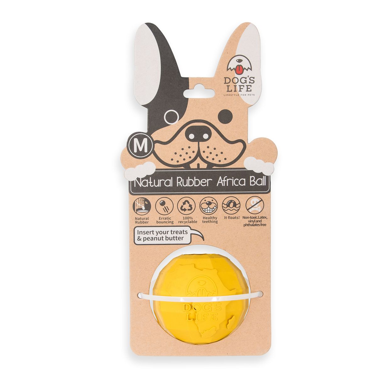 Dog s Life Natural Rubber Dog Toy Africa Yellow Takealot