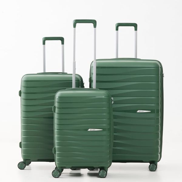 3-Piece ABS Hard Shell Double Zip Suitcase Set - Lightweight &amp; Durable