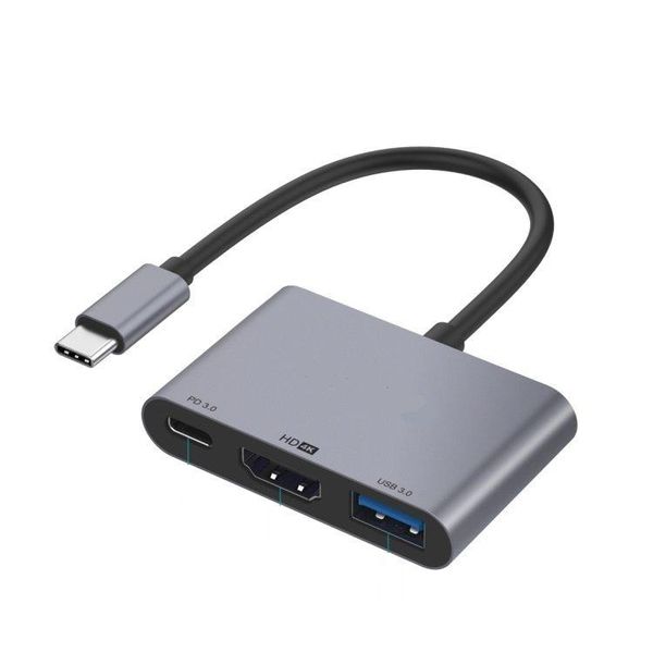 3 In 1 USB-C To HDMI 4K /USB-C Charger/ USB 3.0 HUB Adapter 9175 PT