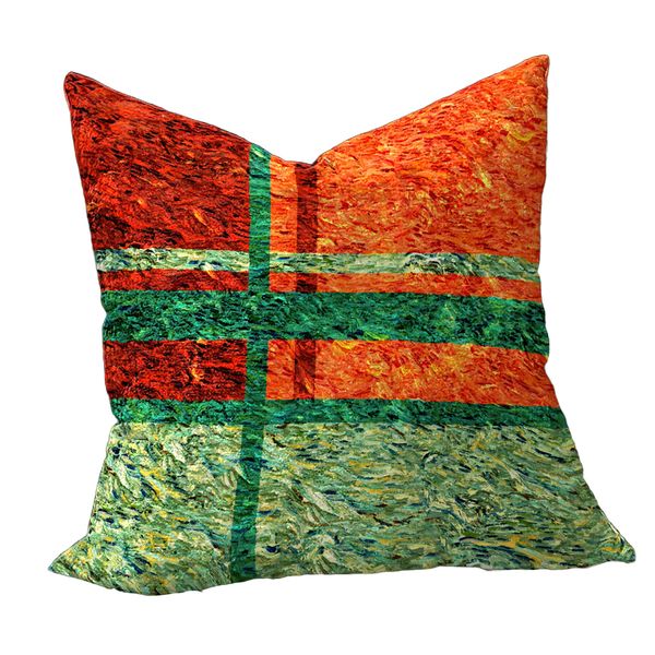 Green &amp; Orange Striped Luxury Scatter image