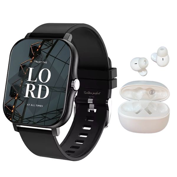 Stay Connected in Style: Smartwatch with Dual Straps &amp; Bluetooth Earbudones