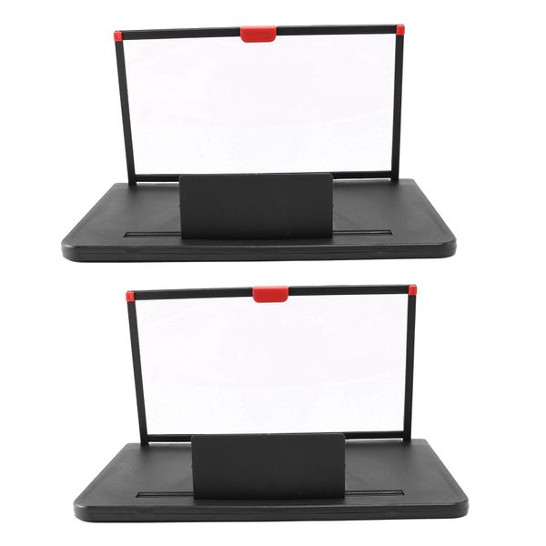Mobile Phone Screen Magnifier 12 Inch With Game Black Desk Holder