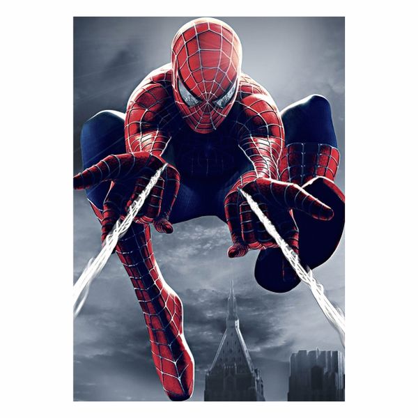 Spiderman portrait Web swinging - A1 Poster