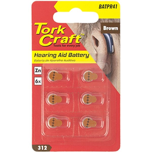 Pr41 Zinc-Air Hearing Aid Battery X6 Pack Brown
