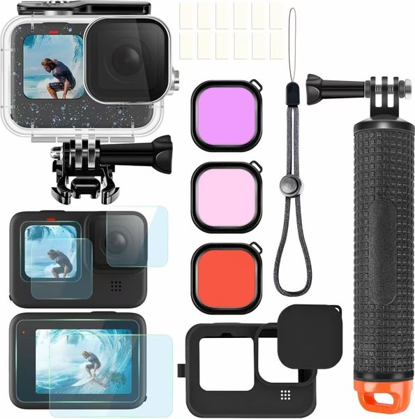 Gopro Hero 12/11/10/9 Diving Kit with Handle &amp; Filters &amp; Waterproof Case
