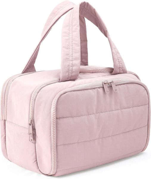 Travel Toiletry Bag for Women, Large Wide-open Puffy Cosmetic Makeup Bag