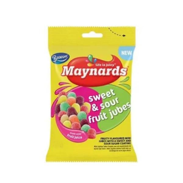 Maynards Sweet and Sours Jubes 24 x 60g - Chewy Fruity Candy Snack Pack
