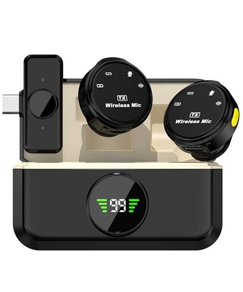 Wireless Microphone for iPhone/Android Mini Lapel Mics with USB-C Plug-Play