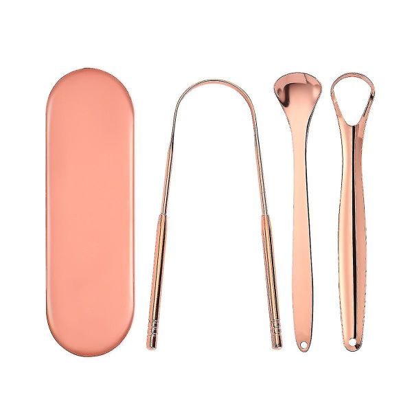 High Quality Rose Gold Tongue Scraper Set for fresh breath