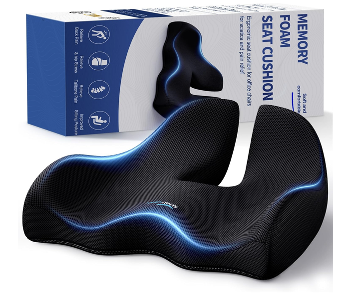 Simply Comfy Extra-Dense Memory Foam Seat Cushion for Hip, Tailbone, Coccyx