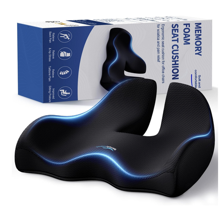 Simply Comfy Extra-Dense Memory Foam Seat Cushion for Hip, Tailbone, Coccyx Image