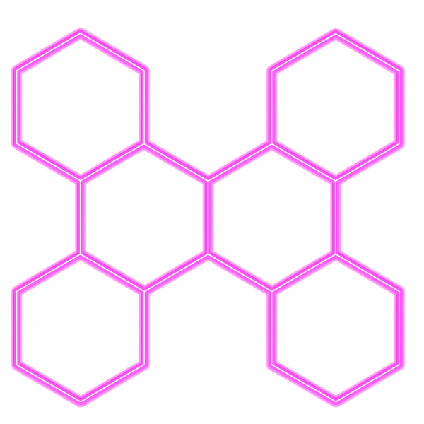 Pink 6 Grid Hexagon LED Garage Lights