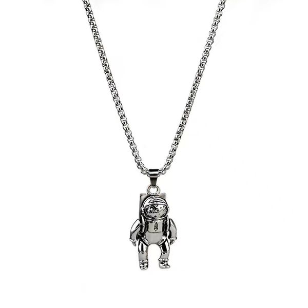 Hip-Hop Astronaut Stainless Steel Pendant Necklace