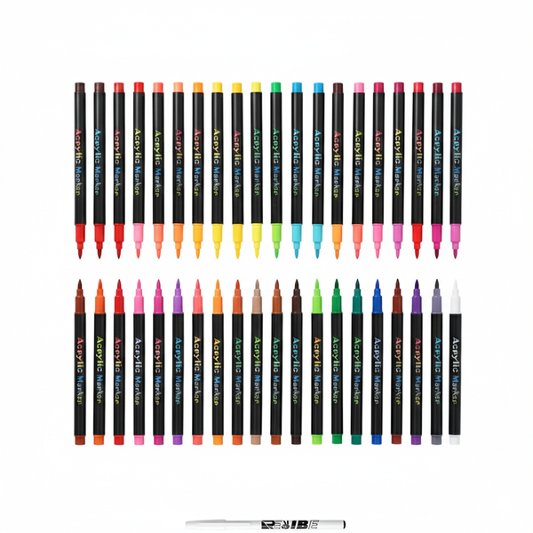 24 Markers (48 Colors) Dual-Tip Acrylic Markers - Art Set With ReVibe Pen