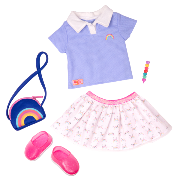 Our Generation Regular Print Skirt Outfit - Rainbow Academy