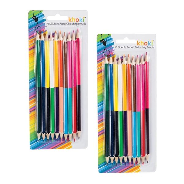 Double Ended Coloured Pencils (10 Piece) Pack of 2