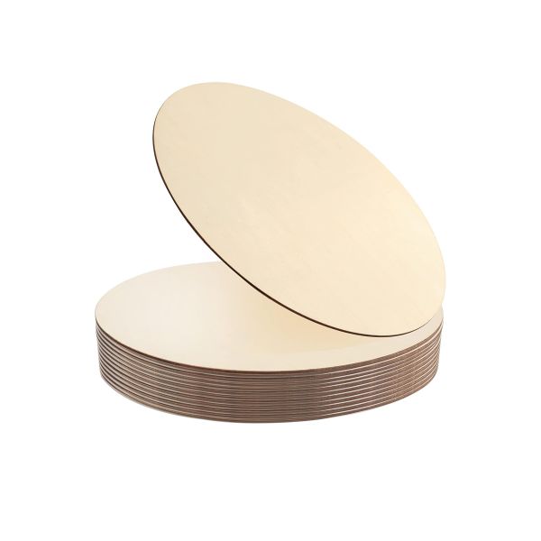 12Piece 30CM Wood Circles For Crafts Unfinished Blank Wooden Rounds Slice