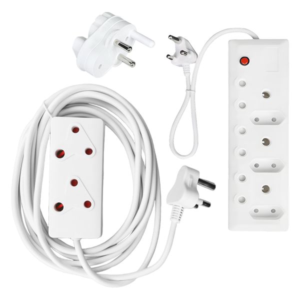Redisson 10m Extension Cord Bundle With 6 Way Multi-Plug And 1 Adaptor