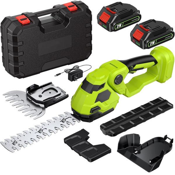 21V Cordless Leaf Blower With 2×4.0Ah Batteries, 6-Speed 450CFM 160MPH