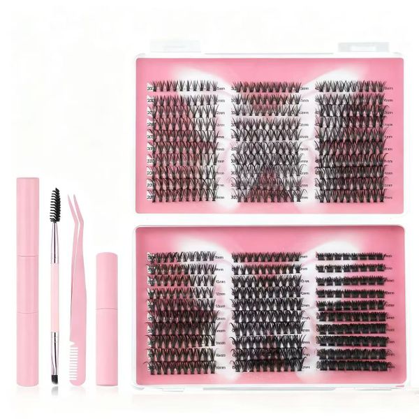 580Piece DIY Eyelashes 10-16mm Cluster Eyelashes Kit Eyelash Extension Set