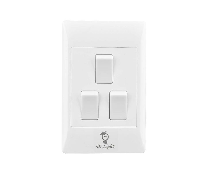 DrLight White Trible Lever Wall Switch -16A 250V