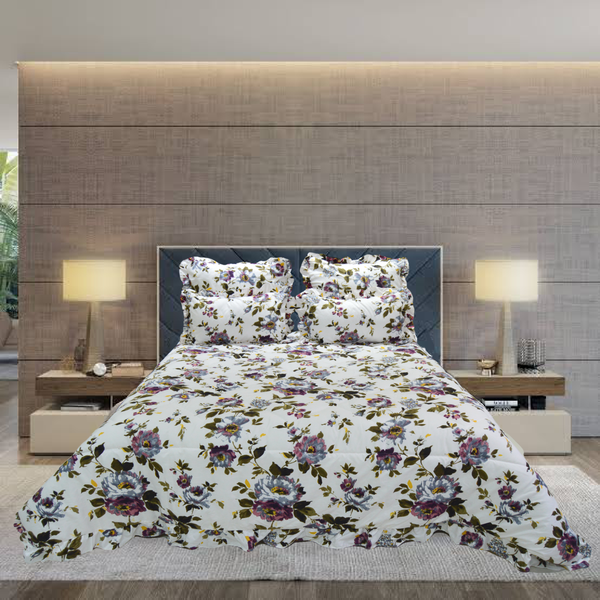 Damsaar-5 piece Frilled Comforter Fits Queen / Double - 120GSM Microfibre
