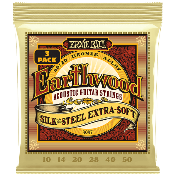 Ernie Ball 3047 - Silk and Steel Acoustic Guitar Strings 3-Pack