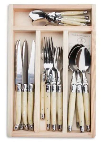Laguiole by Jean Dubost - France 24 Piece Cutlery Set - Natural